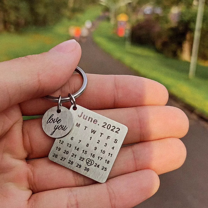 Chaveiro de Calendário Personalizado com Data Mês e Ano