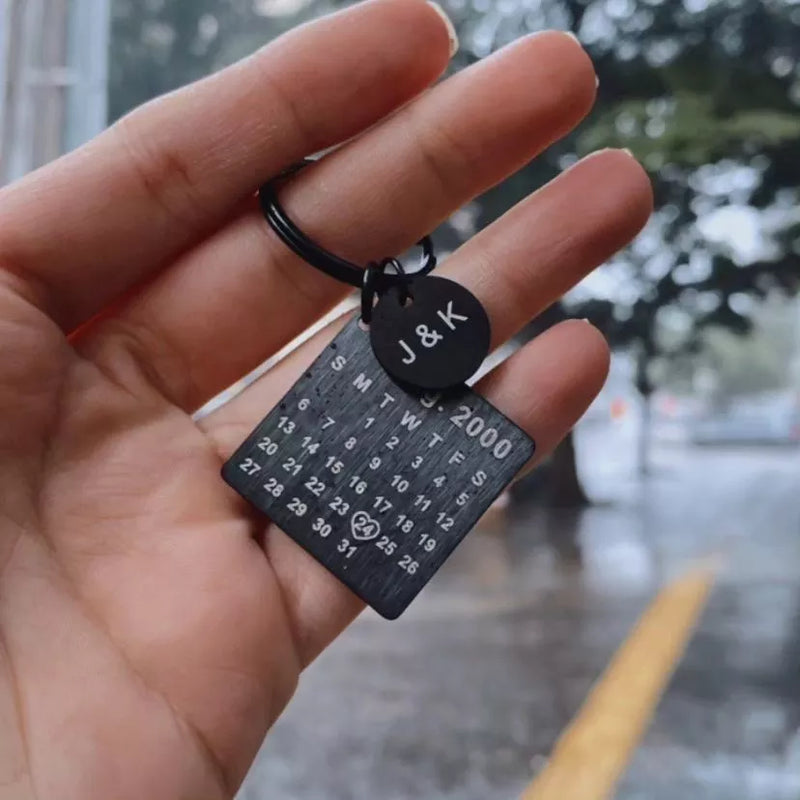 Chaveiro de Calendário Personalizado com Data Mês e Ano